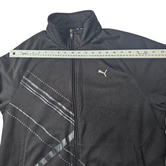 Puma Full-Zip Track Jacket With Graphic Stripes Mens Size XL Black - Picture 3 of 16